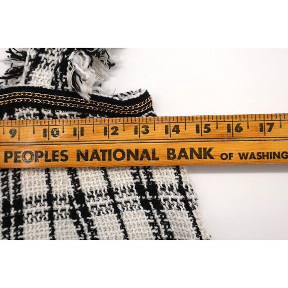 Pink & Flare Plaid Tweed Overall Frayed Edges w/ Shorts V-Neckline Women's Small - Picture 3 of 11